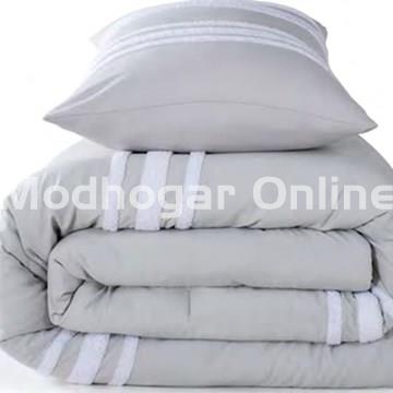 Colcha bordada Solange – Gris - Imagen 2