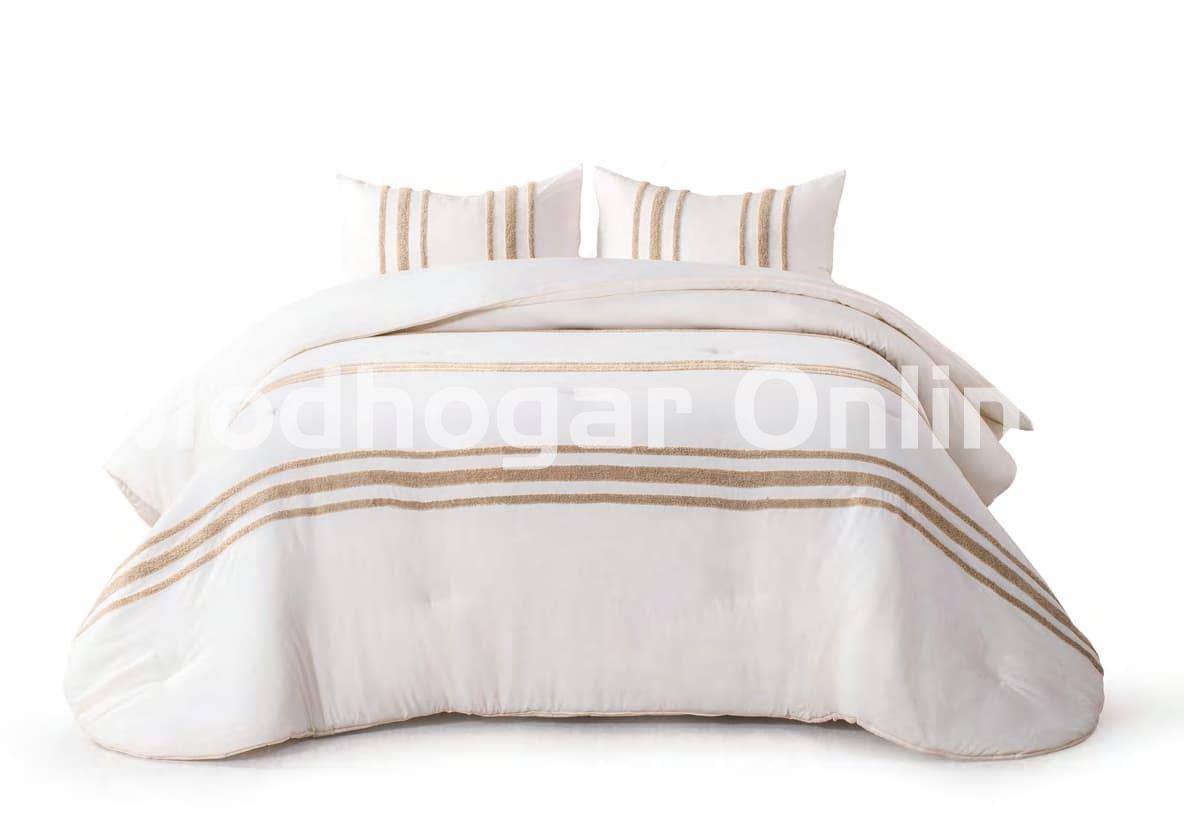 Colcha bordada Solange – Natural - Imagen 1