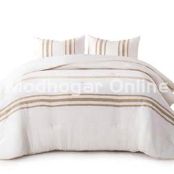 Colcha bordada Solange – Natural - Imagen 1