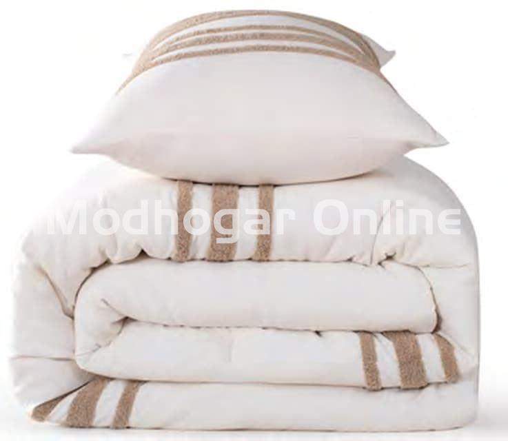 Colcha bordada Solange – Natural - Imagen 2