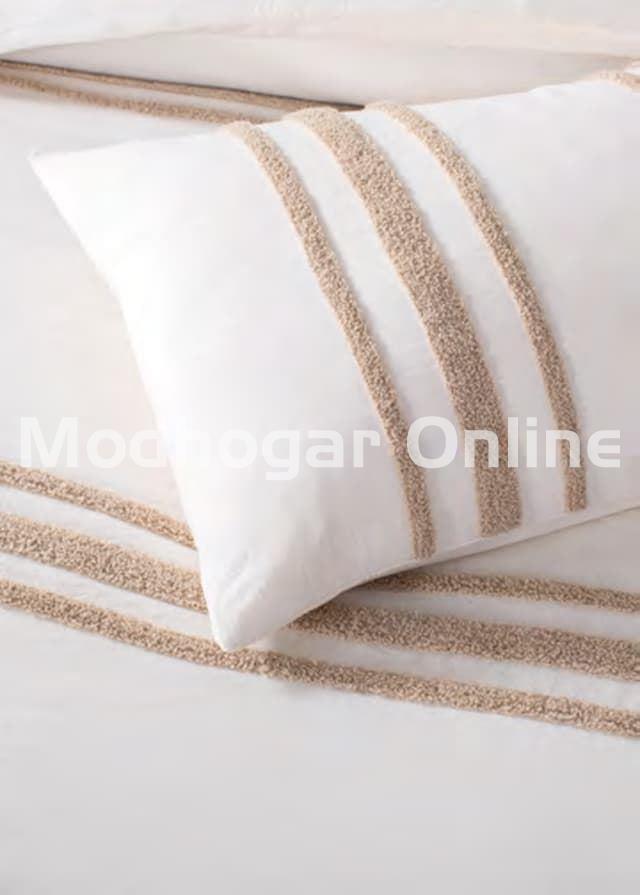 Colcha bordada Solange – Natural - Imagen 3