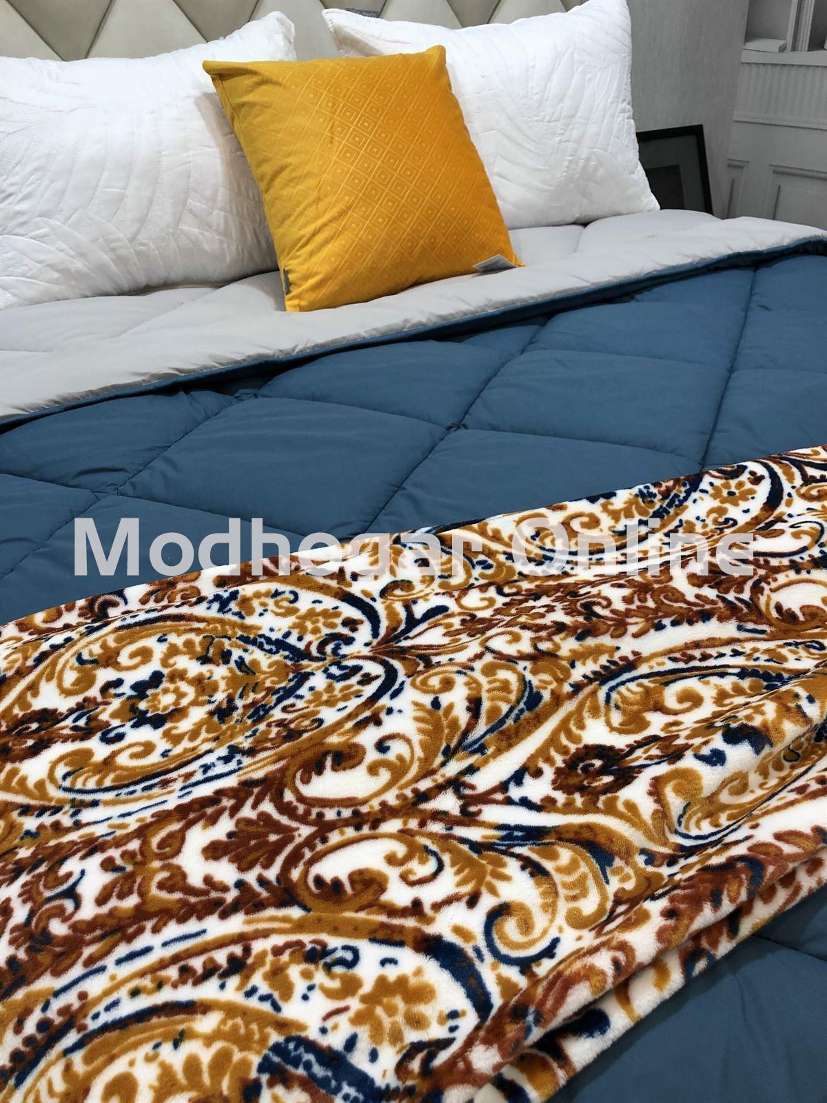 Plaid cama online mostaza