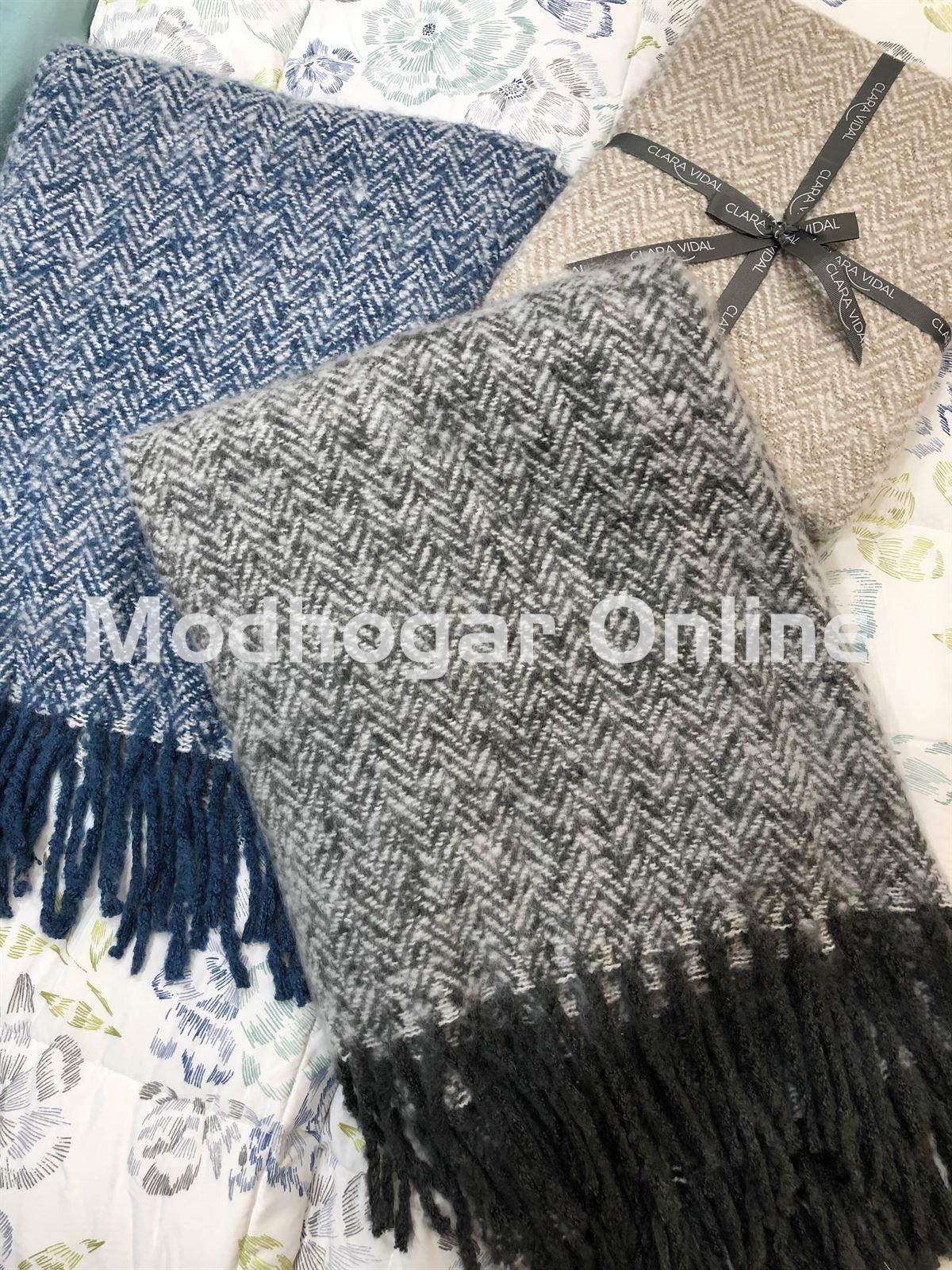 Plaid Espiga Clara Vidal Gris - Imagen 3